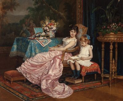A Mother and Daughter Reading