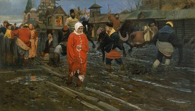 A Seventeenth-Century Moscow Street on a Public Holiday
