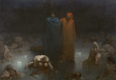 Dante and Virgil in the Ninth Circle of Hell