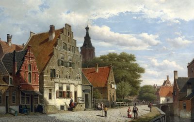 Figures on a Canal in Oudewater, Holland