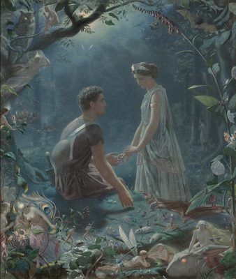 Hermia and Lysander, a Midsummer Night's Dream