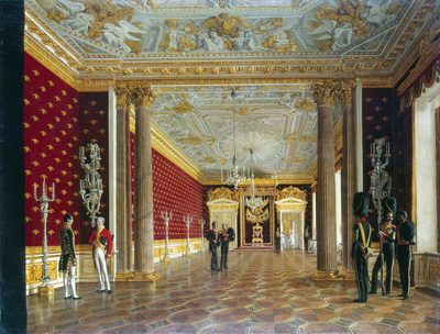 Interiors of the Winter Palace. the Throne Room of Empress Maria Fiodorovna
