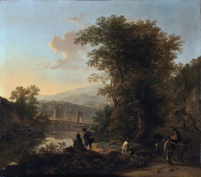 Italianate Landscape with Travellers on a Road