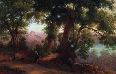 Landscape with Traveller, with a View of Castel Gandolfo in the Background