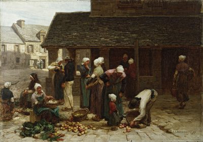 Market Place of Ploudalmézeau, Brittany
