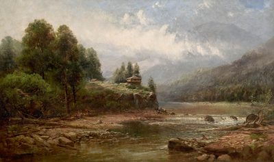 Morning on the French Broad NC, (Old Blockhouse)
