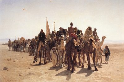 Pelerins allant à La Mecque