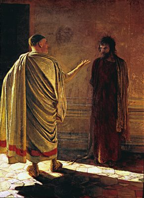 Quod Est Veritas. (Christ and Pilate)