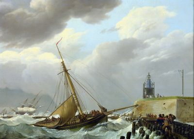 Ships in stormy seas