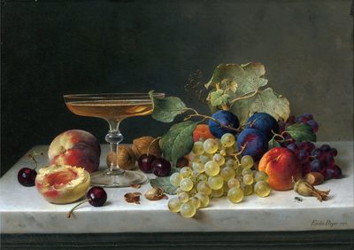 Still Life with Summer Fruits and Champagne