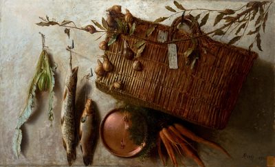 Straw Basket with Fish