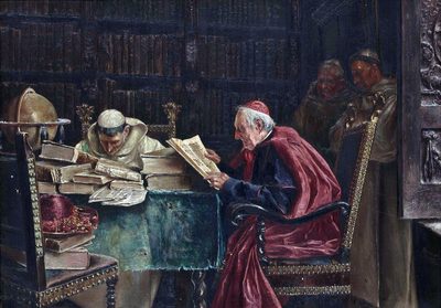 The cardinal's visit to the library
