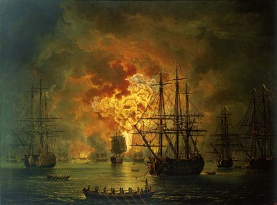 The Destruction of the Turkish Fleet in the Battle of Chesma