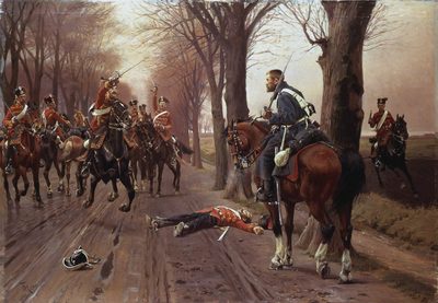 The Hero from 1894 (Danish hero Niels Kjeldsen fighting Prussian hussars)