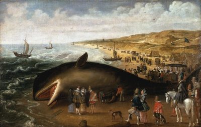 The Whale Beached between Scheveningen and Katwijk, with Elegant Sightseers