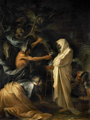 The Witch of Endor conjures the shade of Samuel for Saul