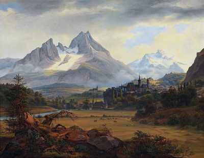 View of Berchtesgaden with the Watzmann Glacier