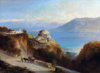 View of Monte del Sasso on Lake Maggiore