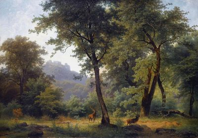Waldlandschaft mit Reh (Forest Landscape with Deer)
