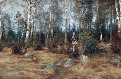 Woman in a spring landscape