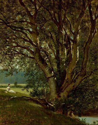 Woman Seated by a Stream (Study)